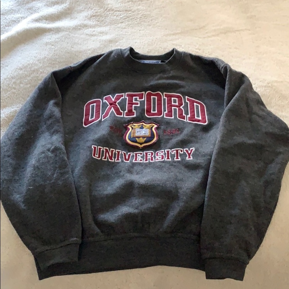 Gray university sweatshirt
